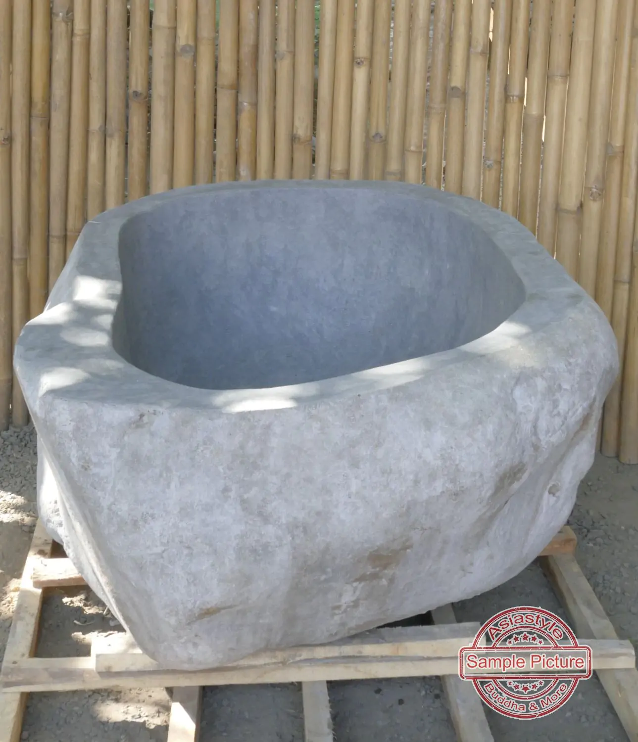  Product image 4 of the product “Basin from Riverstone, Natural surface, polished inside. Dia approx 111-120. Height 41-50 ”